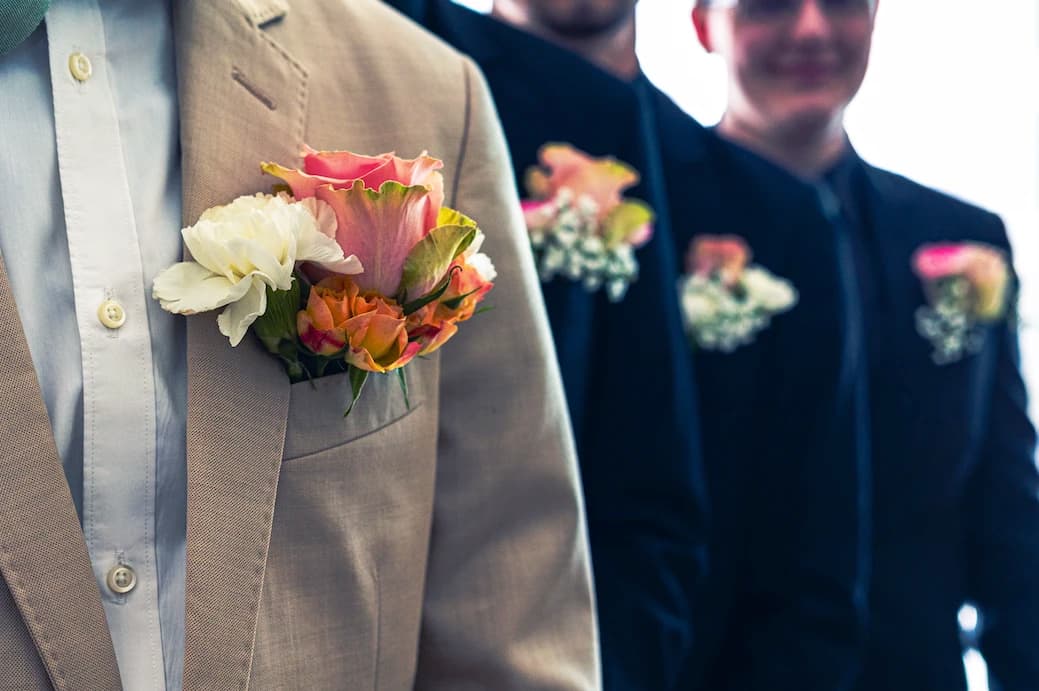 Wedding day boutonnieres